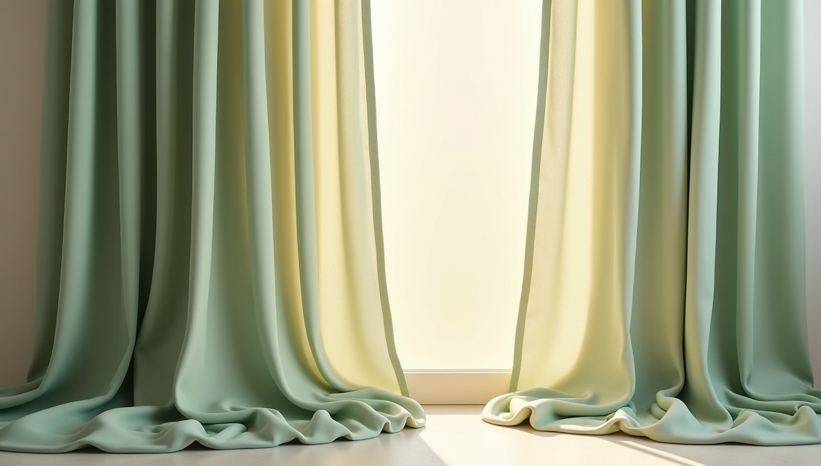 Elegant sage green curtains at Elitesecure